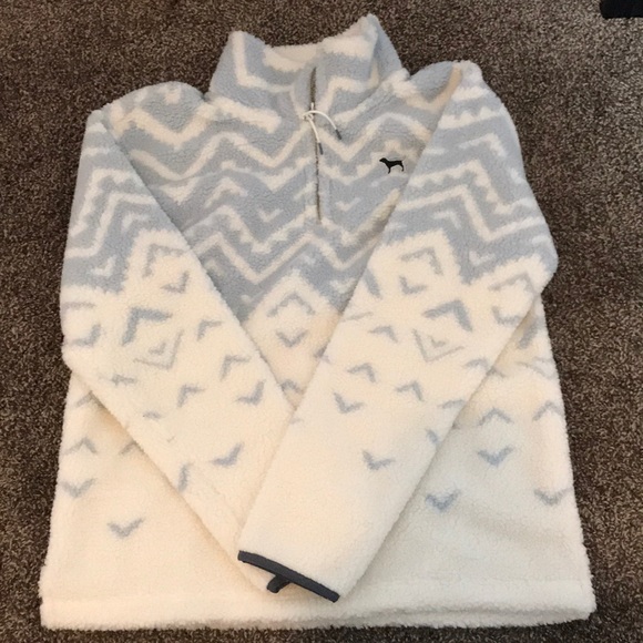 PINK Victoria's Secret Jackets & Blazers - Victoria secret PINK Sherpa quarter zip jacket